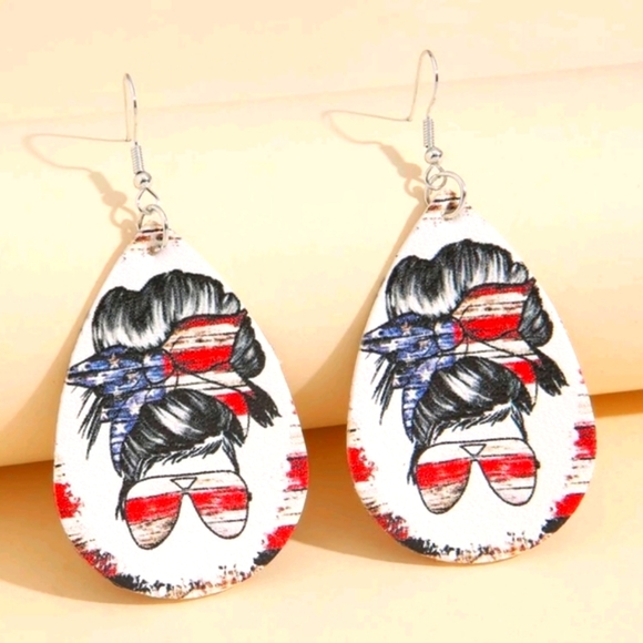 American Teardrop Earrings - Picture 2 of 3